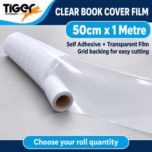 Book cover film - roll, clear